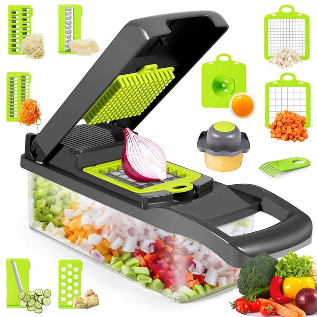 Multifunctional Vegetable Fruit Cutter Shredders Slicer With Basket Chopper Grater Slicer Mandoline