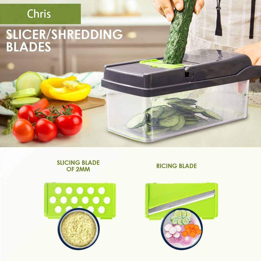 Multifunctional Vegetable Fruit Cutter Shredders Slicer With Basket Chopper Grater Slicer Mandoline