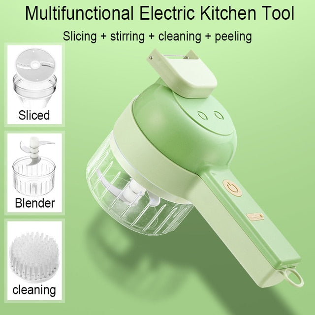 4 in1 Multifunctional Electric Vegetable Cutter Slicer Garlic Chopper Food Slicer