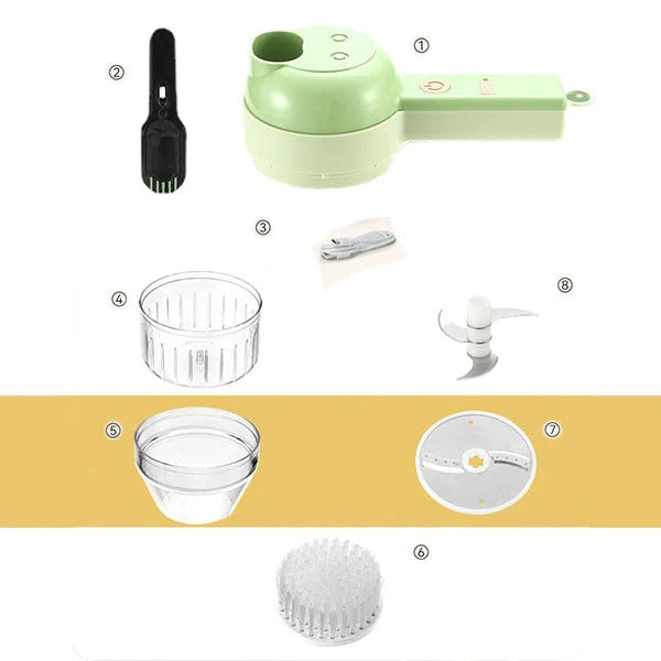 4 in1 Multifunctional Electric Vegetable Cutter Slicer Garlic Chopper Food Slicer