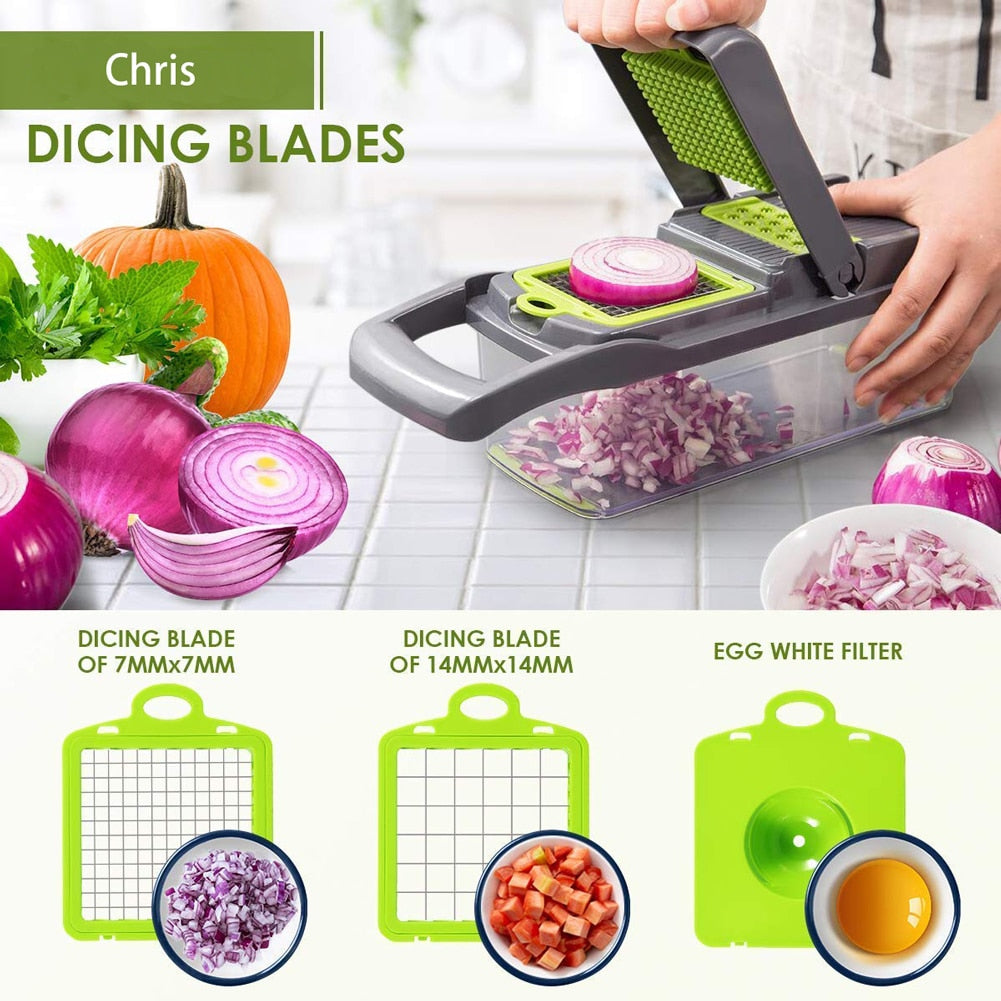 Multifunctional Vegetable Fruit Cutter Shredders Slicer With Basket Chopper Grater Slicer Mandoline