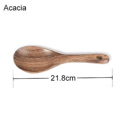 Acacia Wooden Salad Bowl, Solid Hardwood Salad Mixing Bowl Set, Wood Serving Bowl Spoon Fork for Fruits Vegetables Decoration