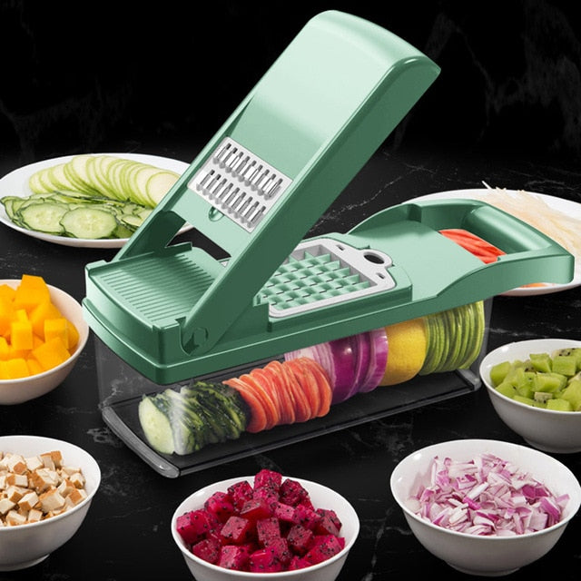 Multifunctional Vegetable Fruit Cutter Shredders Slicer With Basket Chopper Grater Slicer Mandoline