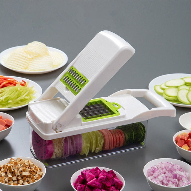 Multifunctional Vegetable Fruit Cutter Shredders Slicer With Basket Chopper Grater Slicer Mandoline